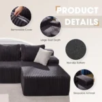 Cloud Modular Sectional Sofa Couch L-Shape Memory Foam Oversize Chaise Living Room Furniture Set Customized