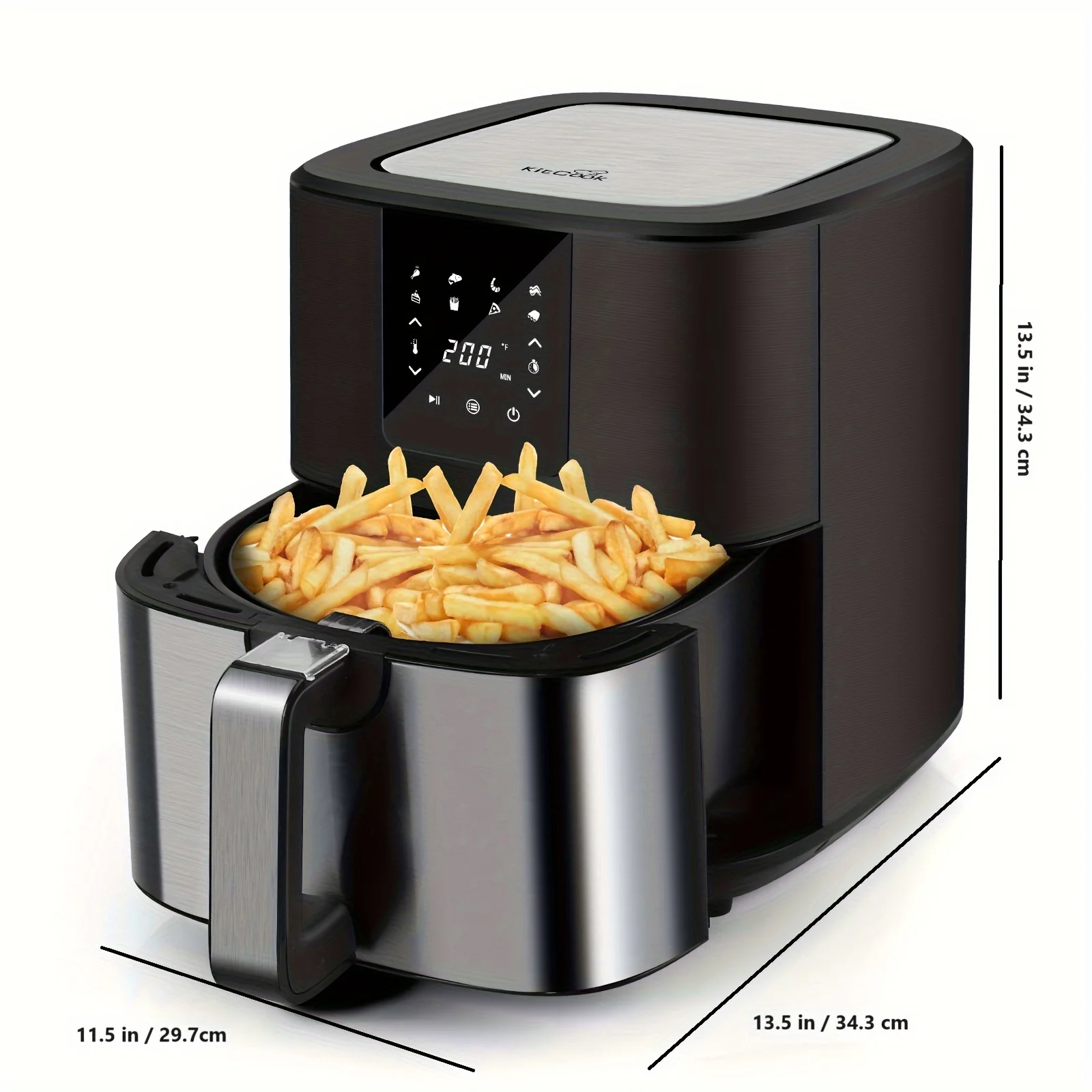 S450b28e685af48a886af200b5e2f04467.webp KitCook Large Air Fryer, 1500W 7QT AirFryer Cooker, Adjustable Temperature 100-400°F, 8 Presets Menu, Digital Touch Screen, Nons
