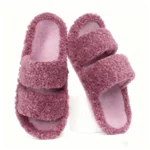 Pallene Furry Cozy Women's Home Slippers Slip On Slides Open Toe Rubber Insole House Slides Fuzzy Warm Bedroom - Image 10