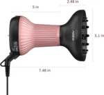 Ceramic Hair Dryer for Curly Hair: Lightweight 2-in-1 Design, Reduces Frizz & Enhances Curls, Portable with Safety Plug - Image 4