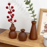 Retro Wooden Flower Vase Desktop Aesthetic Flower Bottle Decorative Plant Pot Arrangement Vase Home Decor Ornaments - Image 3