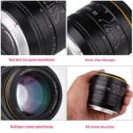 NEW RISESPRAY Full Frame 85MM F1.8 Metal Manual Camera Lens For Canon-EF/RF NIKON-F/Z SONY-E Fujifilm FIJI-FX - Image 3