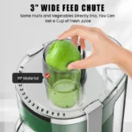 Sejoy Compact Fruits Juicer,500W Juice Extractor Machine Wide Mouth 3” Feed Chute for Fruit Vegetable Centrifugal Extractor - Image 4