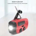 Portable Emergency Crank Radio FM/AM/WB Weather Radio with LED Flashlight Multifunctional Solar Power Radio for Outdoor Survival - Image 3