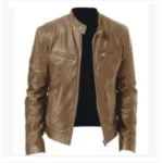 2023 Fashion Mens Leather Jacket Slim Fit Stand Collar PU Jacket Male Anti-wind Motorcycle Lapel Diagonal Zipper Jackets Men - Image 3
