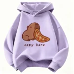 Cartoon Capybara Eating Food Print Trendy Hoodie Children's Sweatshirt Cute Hoody for Boys Girls Autumn Spring Casual Hoodies - Image 7