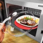 Microwave Splatter Cover Heat Resistant 200℃ Oil Proof Food Cover With Handle For Kitchen Heating Meals And Leftovers