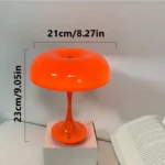 Mushroom Table Lamp, Touch Control 3 Color Dimmable, Cordless Rechargeable Plastic LED Night Light, Adjustable Brightness Bedsid