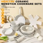 20-Piece Ceramic Non-Stick Cookware Set with Detachable Handles, Oven & Dishwasher Safe, Induction Compatible - Image 2