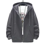 Men's  Trendy Hoodie Cardigan Autumn Hooded Sweatshirt Solid Color - Image 9