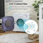 1500 W 13.2 LBS Electric Clothes Dryer High-Efficiency Heating&Powerful Tumbling