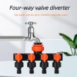 Four-Outlet Garden Water Connector with Separate Switches for Home Irrigation and Plant Watering Needs Easy Install