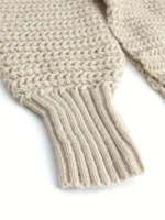 Chunky Knit Oversized Sweater With Side Slit And Mock Neck For Women
