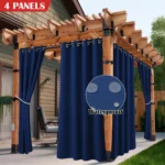 2/4PCS Waterproof Outdoor Curtains, UV Protection, Thermal Insulation, Sun Blocking, Grommet Top for Porch, Pergola, Cabana - Image 5