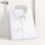 Men's Business Casual Solid Color Short Sleeve Shirt Summer Fashion No Ironing Comfortable Versatile Top for Men