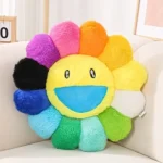 Aesthetic Sunflower Plush Pillow Cute Flower Stuffed Cushion Rainbow Floral Decorative Pillow Office Chair Back Pillow Decor - Image 7