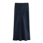 Black Satin Skirt Woman High Waist Elegant Long Skirts For Women Fashion Summer Midi Skirt Office Women's Skirts - Image 8