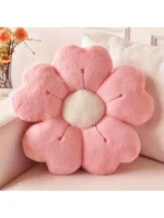 1PC Daisy Flower Plush Pillow Soft Fabric Cute Comfortable Floor Seat Cushion White/Pink Decorative Bed Sofa Pillow - Image 5