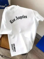 Men's Summer 100% Cotton Fashion Los Angeles Letter Printed