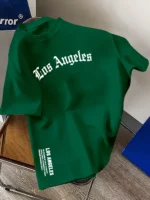 Men's Summer 100% Cotton Fashion Los Angeles Letter Printed - Image 2