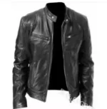 2023 Fashion Mens Leather Jacket Slim Fit Stand Collar PU Jacket Male Anti-wind Motorcycle Lapel Diagonal Zipper Jackets Men - Image 13