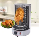 Electric Shawarma Grill Machine Stainless Steel Vertical Broiler Propane Doner Kebab Machine Vertical Rotisserie with Temperatu