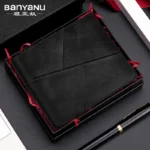 BANYANU 2024 New Men’s Wallet Men’s Genuine Leather RFID Anti-Theft Brush Retro Top Layer Cowhide Short Wallet Foreign Trade Bag