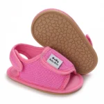 Summer Rubber Base Anti Slip Baby Sandales Shoes Toddler Girl Boy Canvas Sandals Non-Slip First Walker Crib Shoes For 0-18