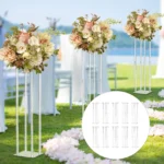 10 Pcs Acrylic Vase Column Stand 31.5 Inch Tall Centerpiece Wedding Decoration Vase Elegant Acrylic Flower Stand Tabletop Displa