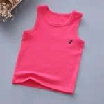 Fashion Children T-shirts for Girls Candy Color Baby Boys Graphic Tee Cotton Vest Tops Kids Summer Clothes Sleeveless T-Shirt - Image 3