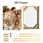 1 Pc Customized Photo Canvas with DIY Wood Frame Or Frameless Poster Personalized Gift for Lovers Customizable Home Decor