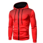 Men’s Zip Up Hoodie Pocket Polka Pot Print Hooded