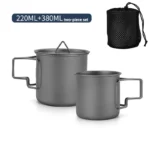 Titanium Camping Mug with Folding Handle Lightweight Portable Outdoor Cup Cooking set Cookware for Hiking Travel - Image 15