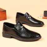 Large Size Business Men's Dress Shoes Crocodile Pattern Casual Versatile Men's Shoes - Image 4