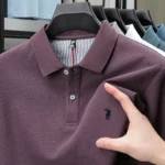 100% pure cotton summer new fashionable men's shortsleeved luxury customized business polo shirt exquisite embroidery Tshirt top - Image 9
