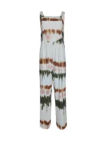 Plus Size  Europe and America  Women's Cross border Summer New Product Square Neck Flower Print Sling jumpsuit - Image 4