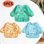 Baby Bibs Cute Colorful Cartoon Waterproof Bib Infant Eating Children Drawing Long Sleeve Apron Self Feeding Baby 0-3 Years - Image 13