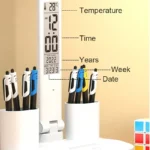 LED Desk Lamp USB Dimmable Touch Foldable Table Lamp with Calendar Temperature Clock Night Light for Study Reading Lamp - Image 3