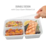 20-Piece Meal Prep Kit 3-Compartment Storage Containers with Lids Stackable Microwave Safe Reusable BPA-Free Healthy Portion - Image 5