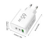 EU plug Triple USB Charger Block 65W Multi-Port USB - Image 7