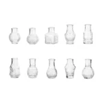 10PCS/SET Retro Relief Mini Glass Vase Crystal Clear European Style Small Vase Set Decorative Elegant Flower Holder - Image 7