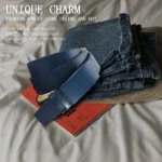 Men's High-quality Buckle Jeans Cowhide Casual Belt Business Denim Belt Men's Fashion Designer 2025 New Style - Image 3