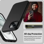 Luxury Matte Silicone Soft Case For iPhone 16 15 14 Plus 13 12 Mini 11 Pro XS Max X XR SE 2 3 7 8 Plus Solid Black Back Cover - Image 5