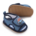 Summer Rubber Base Anti Slip Baby Sandales Shoes Toddler Girl Boy Canvas Sandals Non-Slip First Walker Crib Shoes For 0-18