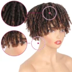 Short Crochet Wigs Synthetic Clips in Hair Toupee Extensions Afro Synthetic Braided Half Wig Dreadlock Hairpieces For Men Women