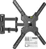 Full Motion TV Wall Mount for 26-55 Inch TVs, Tilt Swivel Articulating Bracket, Single Stud Design Fits Flat/Curved TVs