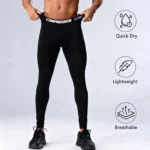 Men’s Compression Leggings High Elastic Quick Dry Breathable Sports Base Layer for Gym Running Basketball Workout