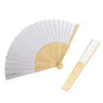 50/1pcs DIY Paper Bamboo Folding FanAdults Kid Hand Fans Calligraphy Painting Practice Blank White Fan for Wedding Room Decor - Image 3