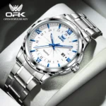 OPK Brand Steel Belt Dual Calendar Men's Quartz Watch 6003 - Image 10