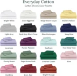 Queen Size Cotton Sheets Set with Deep Pockets, Soft Sateen Weave, Breathable and Durable Bedding in White